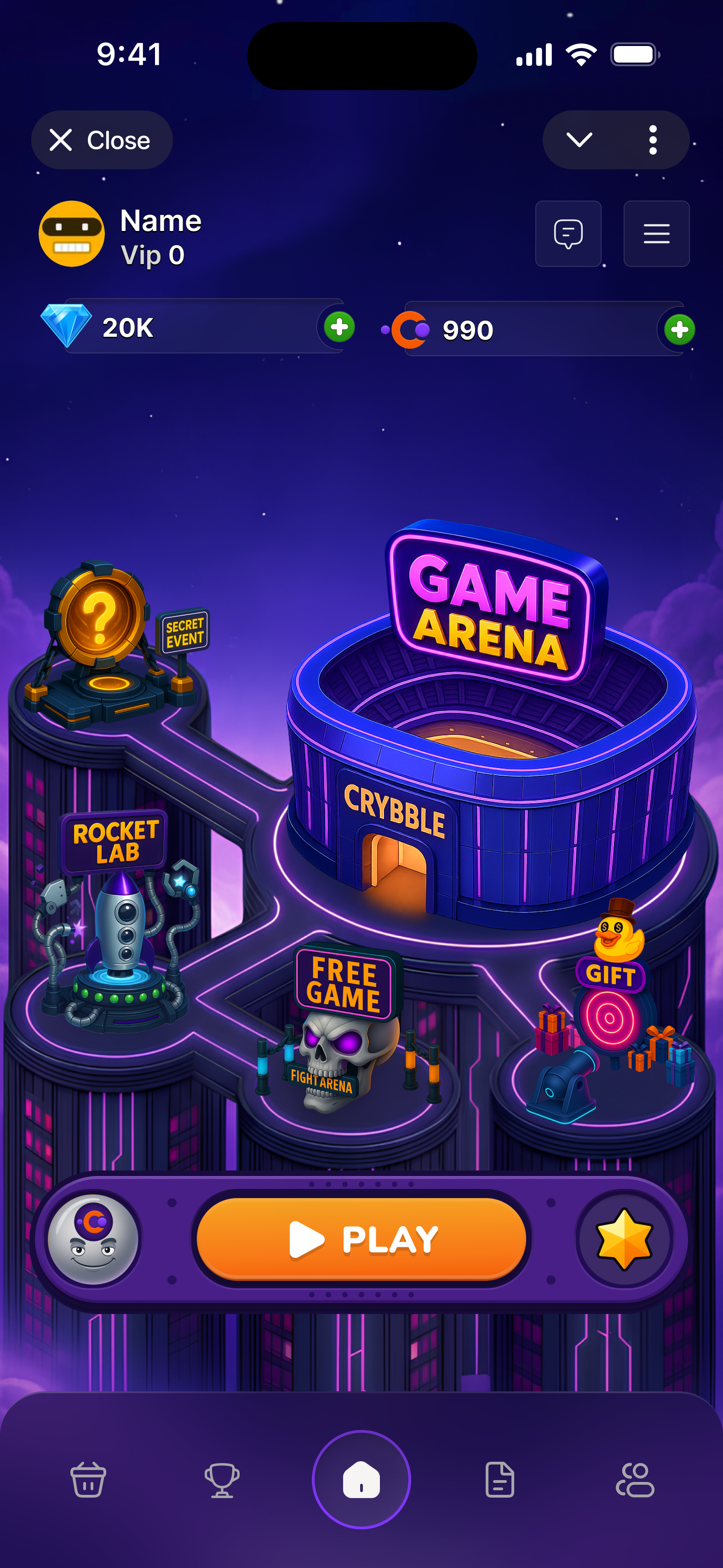 Crybble Wars game arena